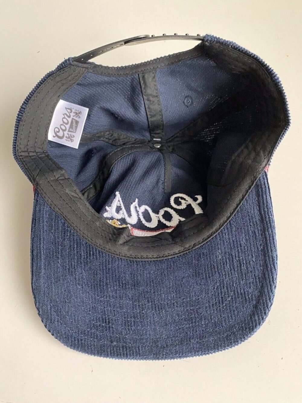 Coors Banquet Corduroy Trucker Rope Snapback Hat Retro Navy Blue NEW - Picture 11 of 13